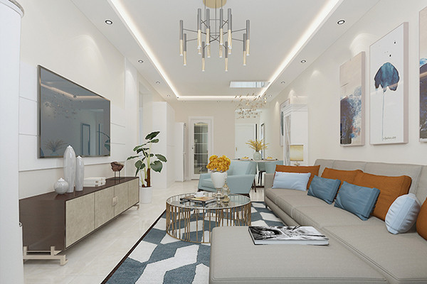 沈陽-時代城117平「平黑白灰風格」裝修實景圖