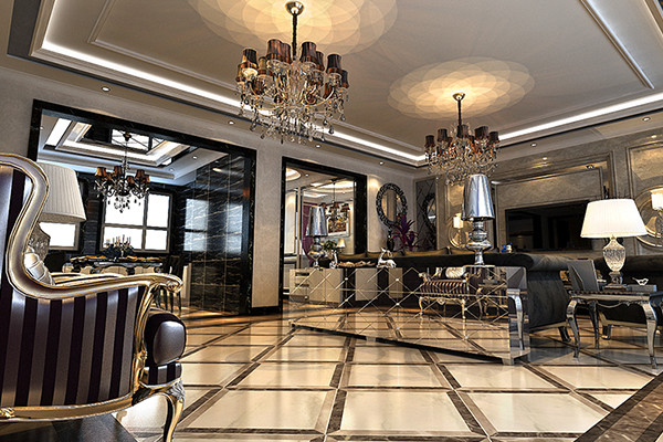 沈陽-隆悅府190平「新中式」裝修風格案例圖