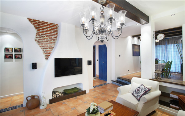 沈陽(yáng)裝修公司85平米兩室「地中海」裝修風(fēng)格案例圖