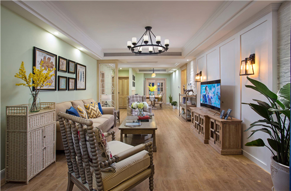 沈陽裝修公司139平米「田園風格」裝修案例圖