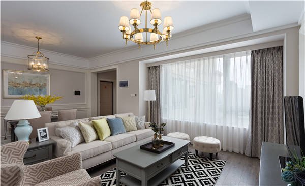 沈陽-萬達公館110平「美式風格」裝修設計風格案例